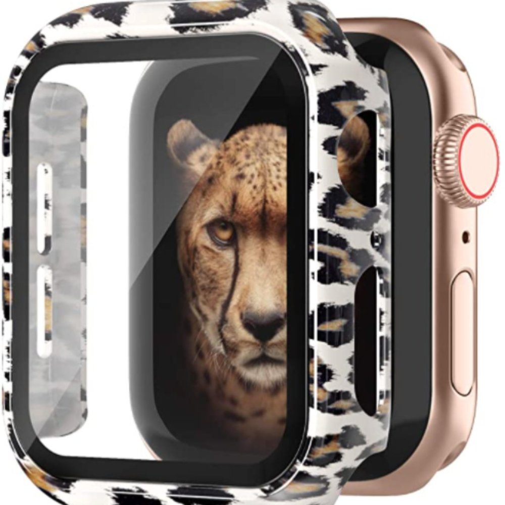 FLAPI Leopard Protective Case Compatible with Apple Watch Series 6/5/4/SE